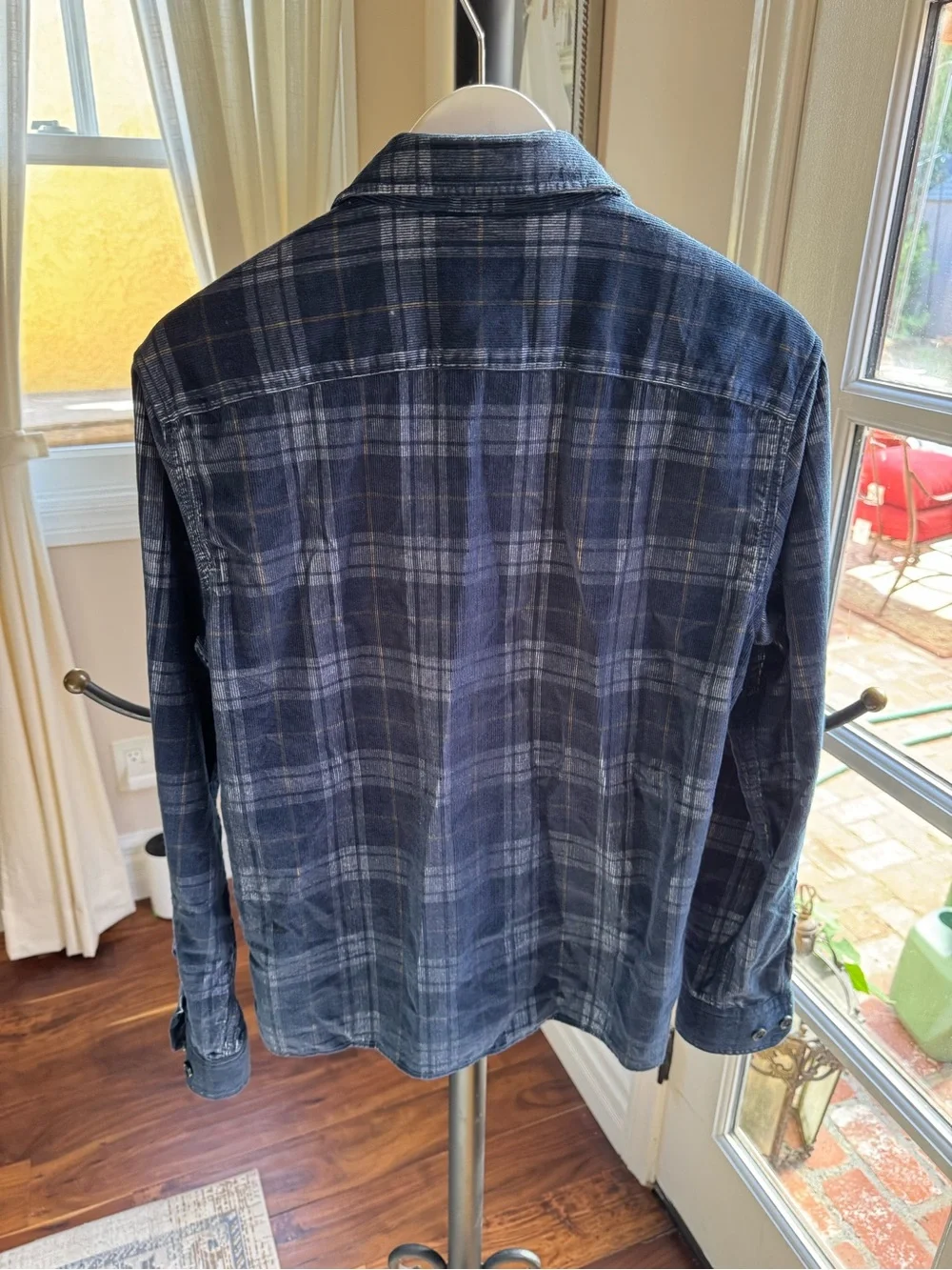 Banana Republic Men's Blue Plaid Button-Up Jacket corduroy Size Small